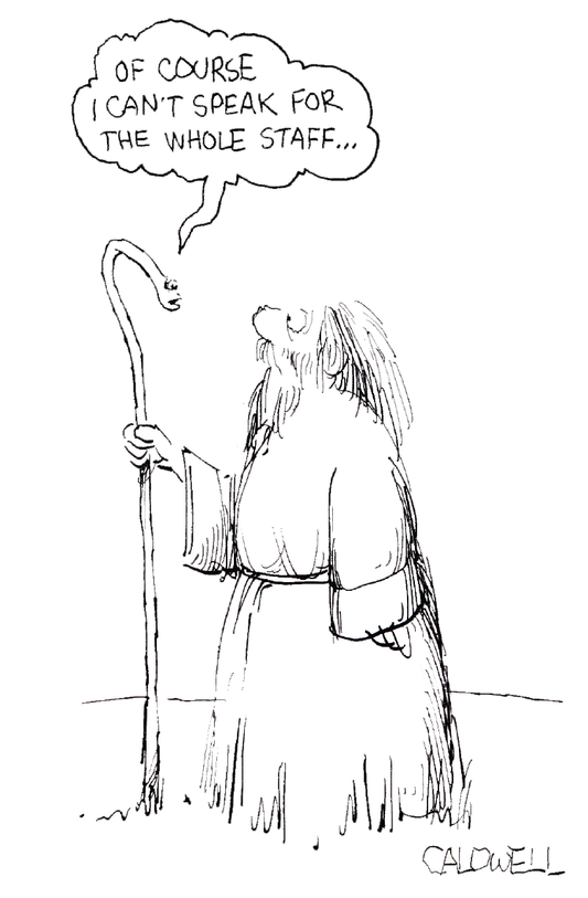 "...the whole staff" cartoon by John Caldwell