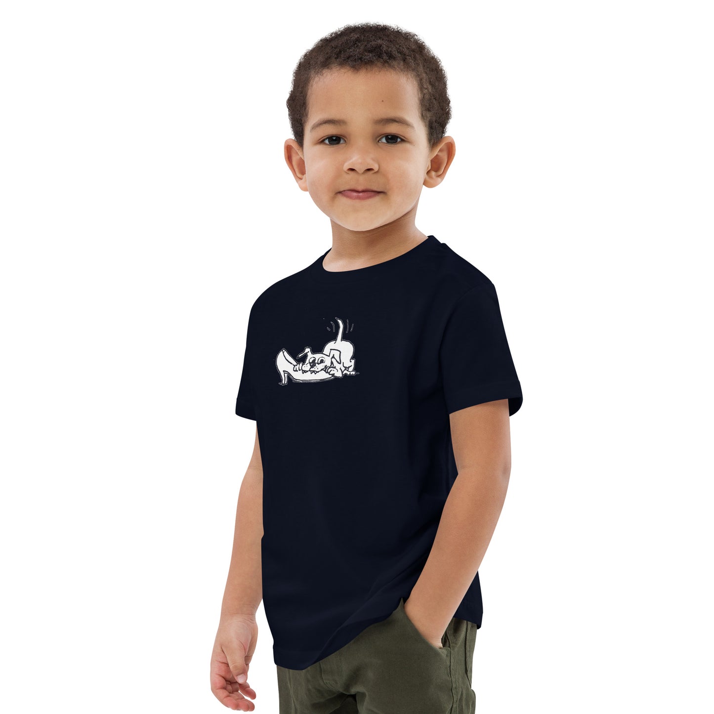 The American Bystander | Playful Puppy Kid's T-shirt by George Booth