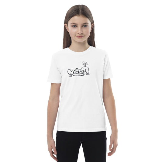 The American Bystander | Playful Puppy Kid's T-shirt by George Booth