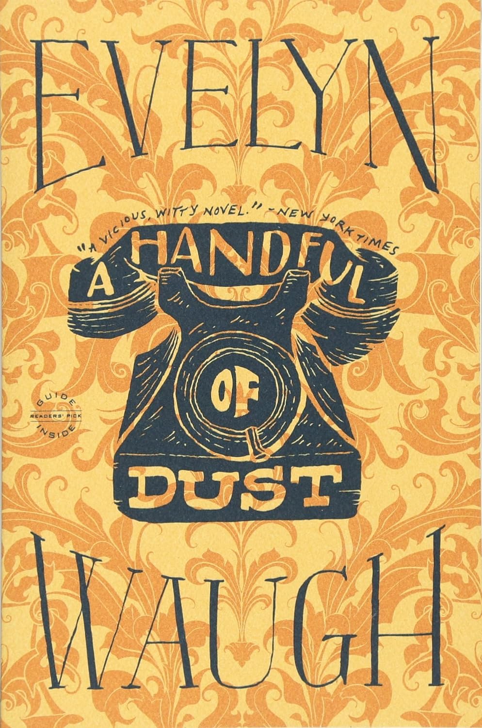 Cover of A Handful of Dust by Evelyn Waugh, featuring a classic design with elegant type and imagery, perfect for literary enthusiasts.